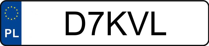 Numer rejestracyjny D7KVL posiada VOLKSWAGEN GOLF