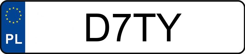 Numer rejestracyjny D7TY posiada ALFA ROMEO GIULIA