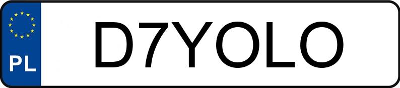 Numer rejestracyjny D7YOLO posiada BMW 318i MR`19 E6d G20 318i MR`19 E6d G20