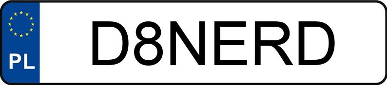 Numer rejestracyjny D8NERD posiada PORSCHE 911 CARRERA GTS