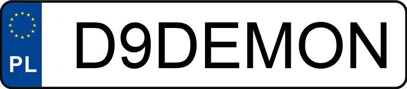 Numer rejestracyjny D9DEMON posiada FORD Mustang 5.0 MR`15 E6 Black Edition