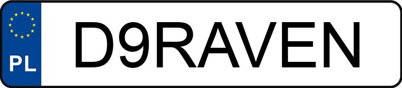 Numer rejestracyjny D9RAVEN posiada NISSAN 370Z