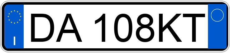 Numer rejestracyjny DA108KT posiada AUDI TT 1a serie TT Roadster 1.8 T 20V 179 CV cat quattro (132 kw)