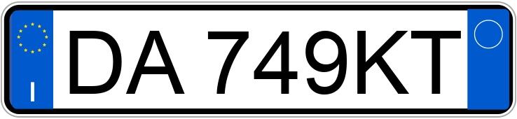 The registration number DA749KT has FIAT Grande Punto