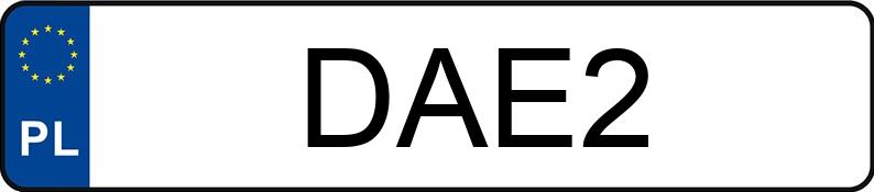 Numer rejestracyjny DAE 2 posiada SAM SAM - DAE2