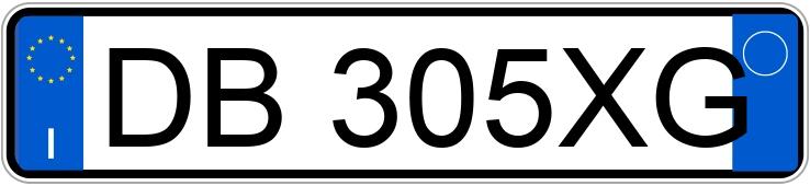 Numer rejestracyjny DB305XG posiada FIAT Panda 2a serie