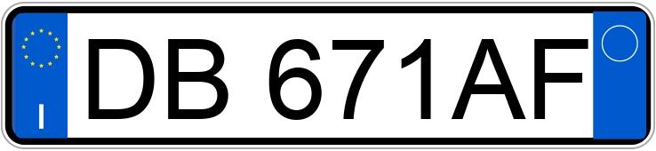 Numer rejestracyjny DB671AF posiada FIAT Idea