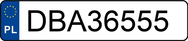 Numer rejestracyjny DBA 36555 posiada SUBARU IMPREZA - DBA36555