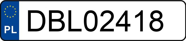 Numer rejestracyjny DBL 02418 posiada VOLKSWAGEN TRANSPORTER - DBL02418