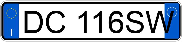 Numer rejestracyjny DC116SW posiada MASERATI GranSport GranSport 4.2 V8 MC Victory (295 kw)