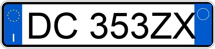 Numer rejestracyjny DC353ZX posiada FIAT Panda 2a serie