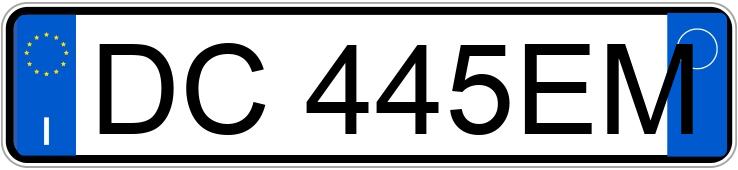 Numer rejestracyjny DC445EM posiada PEUGEOT 206