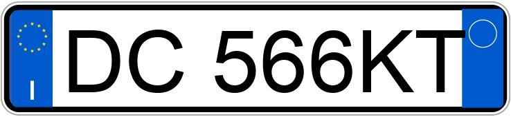 Numer rejestracyjny DC566KT posiada  