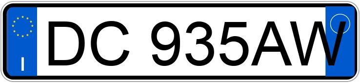 Numer rejestracyjny DC935AW posiada FIAT Grande Punto