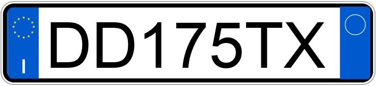 Numer rejestracyjny DD175TX posiada FIAT Panda 2a serie