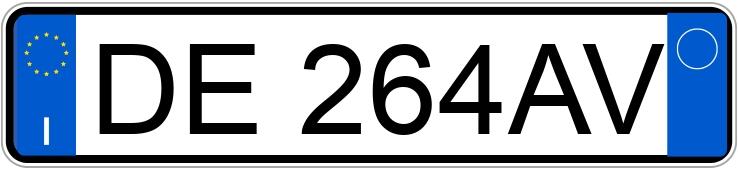 Numer rejestracyjny DE264AV posiada FIAT Panda 2a serie