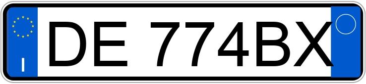 Numer rejestracyjny DE774BX posiada FERRARI F430