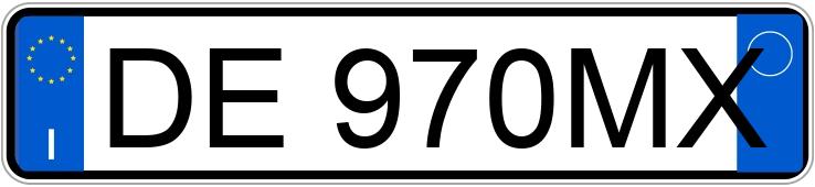 Numer rejestracyjny DE970MX posiada PEUGEOT 207