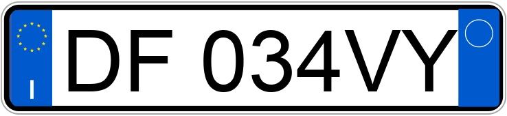 Numer rejestracyjny DF034VY posiada FIAT Panda 2a serie