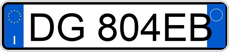 Numer rejestracyjny DG804EB posiada  