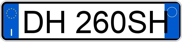 Numer rejestracyjny DH260SH posiada PEUGEOT 206