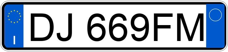 Numer rejestracyjny DJ669FM posiada PEUGEOT 107