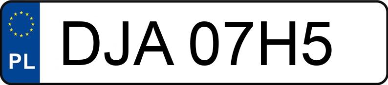 Numer rejestracyjny DJA 07H5 posiada HONDA CIVIC - DJA07H5