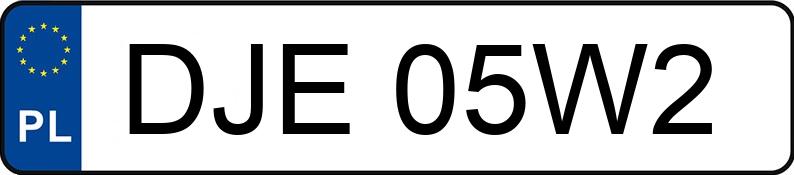 Numer rejestracyjny DJE 05W2 posiada OPEL VECTRA - DJE05W2 Numer rejestracyjny DJE 05W2 posiada OPEL VECTRA - DJE05W2