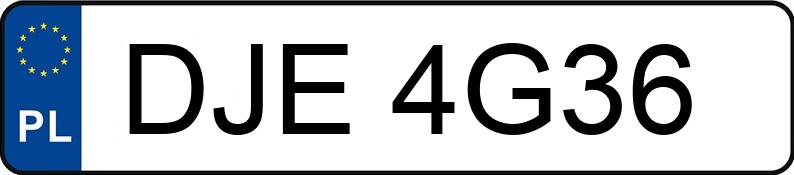 Numer rejestracyjny DJE 4G36 posiada TOYOTA AVENSIS - DJE4G36