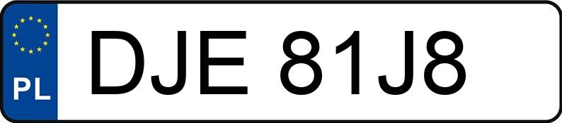 Numer rejestracyjny DJE81J8 posiada BMW 320 Diesel DPF MR`04 E4 E90 320 Diesel DPF MR`04 E4 E90