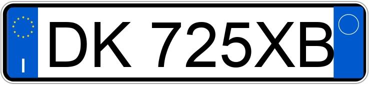 Numer rejestracyjny DK725XB posiada BMW Serie 1