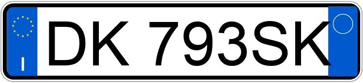 Numer rejestracyjny DK793SK posiada FIAT Panda 2a serie