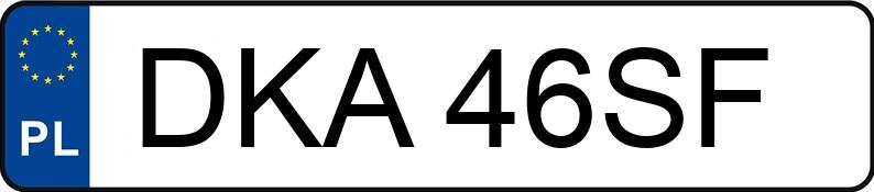 Numer rejestracyjny DKA 46SF posiada AUDI A6 1.8 Kat. MR`97 4B - DKA46SF