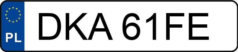 Numer rejestracyjny DKA 61FE posiada MAZDA 6 - DKA61FE
