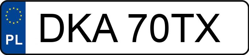 Numer rejestracyjny DKA 70TX posiada SUZUKI SWIFT - DKA70TX
