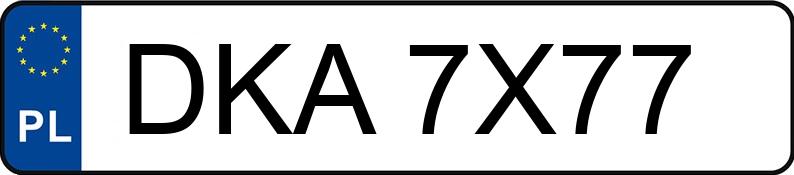 Numer rejestracyjny DKA 7X77 posiada AUDI A3 - DKA7X77