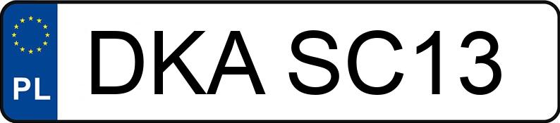 Numer rejestracyjny DKA SC13 posiada 1 2 - DKASC13