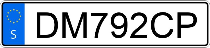Numer rejestracyjny DM792CP posiada  