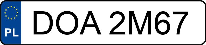 Die Registrierungsnummer DOA 2M67 hat HONDA Szosowe od 400 do 600 ccm CB 600 F7 Hornet - DOA2M67