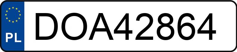 Numer rejestracyjny DOA 42864 posiada MAZDA 6 - DOA42864