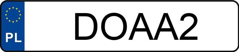 Numer rejestracyjny DOA A2 posiada AUDI 100 Avant 2.8 Kat. C4 e - DOAA2