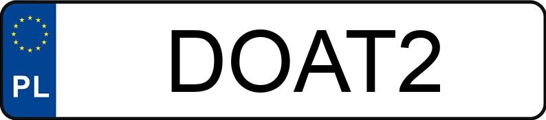 Numer rejestracyjny DOA T2 posiada VOSCO S106 RS1 - DOAT2