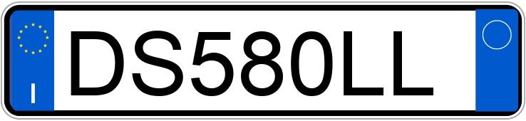Numer rejestracyjny DS580LL posiada FIAT 500