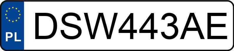 Numer rejestracyjny DSW 443AE posiada GRAS GS GS - DSW443AE Numer rejestracyjny DSW 443AE posiada GRAS GS GS - DSW443AE
