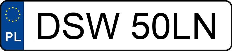 Numer rejestracyjny DSW 50LN posiada  C15 - DSW50LN