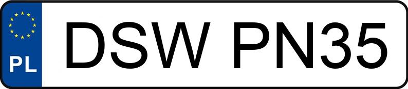 Numer rejestracyjny DSW PN35 posiada BMW 316I - DSWPN35
