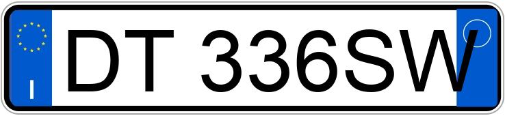 Numer rejestracyjny DT336SW posiada FIAT Grande Punto