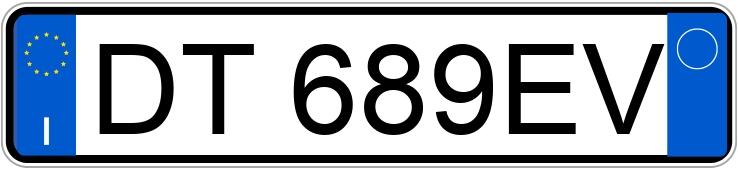 Numer rejestracyjny DT689EV posiada FIAT Panda 2a serie