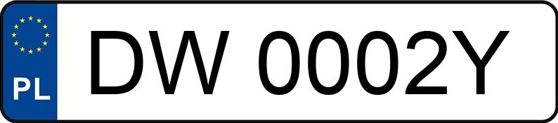 Numer rejestracyjny DW 0002Y posiada JEEP WRANGLER - DW0002Y