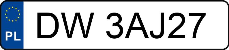 Numer rejestracyjny DW 3AJ27 posiada  AVENSIS - DW3AJ27